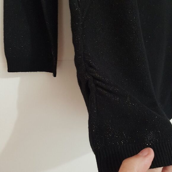 REITMANS Black and Gold Shimmer Cowl Neck Top 3/4 Sleeve.  Medium. NWOT - Picture 14 of 15